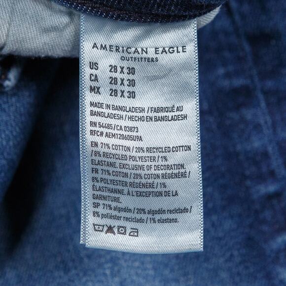 AMERICAN EAGLE Slim Straight Airflex+ Denim Jeans Dark Wash Mens Sz 28x28 - Picture 10 of 10